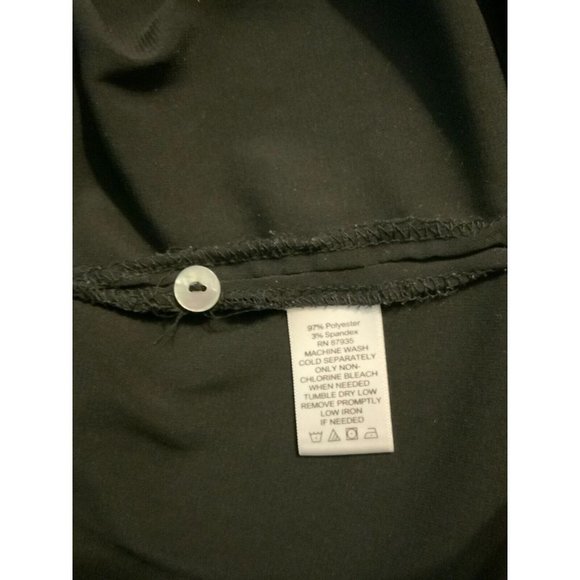 Susan Graver Black Long Sleeve Tunic Blouse Size 6 Roll Tab Sleeves‎ V Neck - Picture 5 of 6